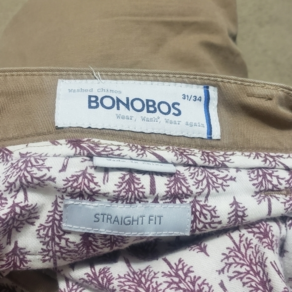 Bonobos Men's Khaki‎ Chino Pants Size 31x34 - Picture 4 of 6